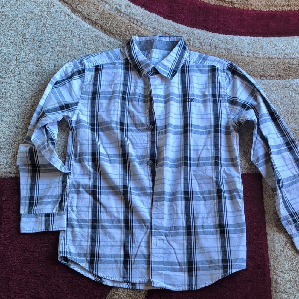 Calvin Klein Jeans Black and White Plaid Shirt